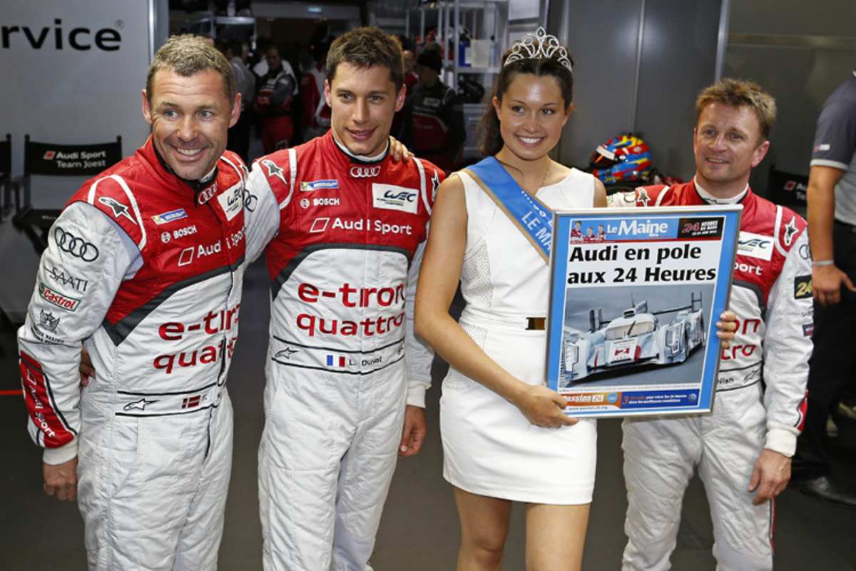 Pole-Trio mit Miss Le Mans: Kristensen, Duval, McNish