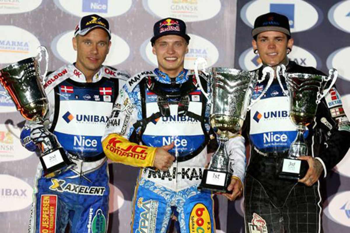 Die Top-3 von Danzig: Nicki Pedersen, Emil Sayfutdinov und Tai Woffinden (v.l.)