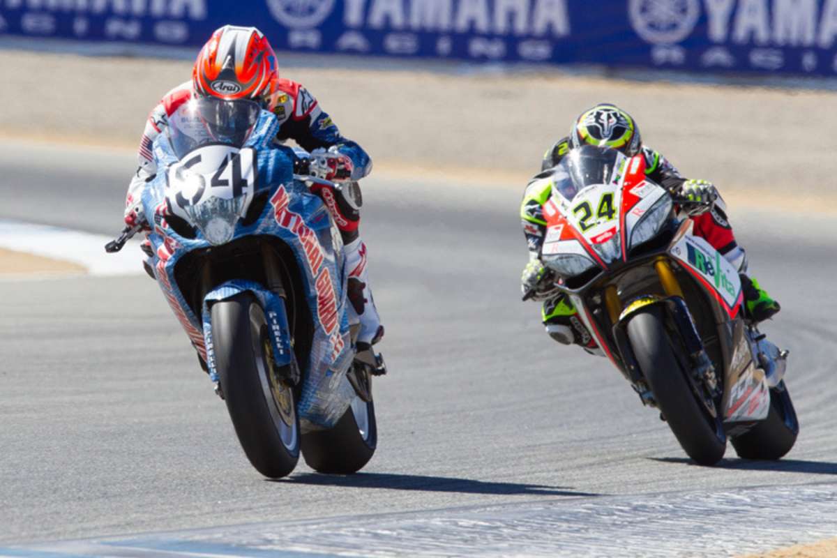 Roger Lee Hayden (54) in Laguna Seca gegen Toni Elias