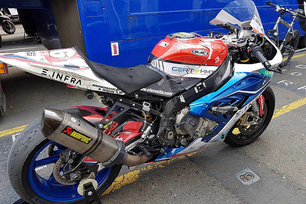 Die arg geschundene BMW S1000RR