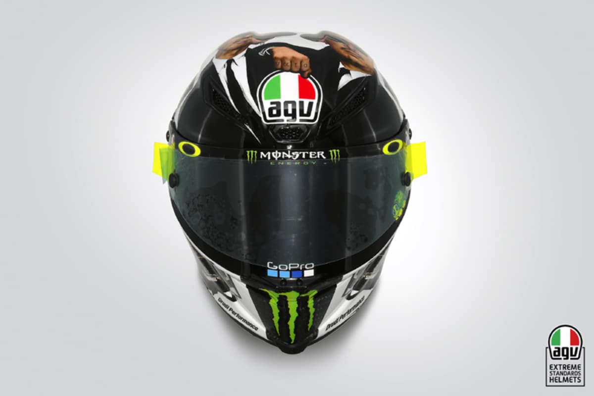 Die Frontansicht mit dem AGV-Tricolore-Logo