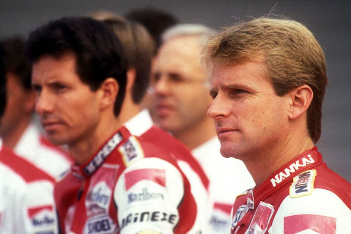 Wayne Rainey (re.) mit Eddie Lawson: Zusammen gewannen sie sieben WM-Titel 