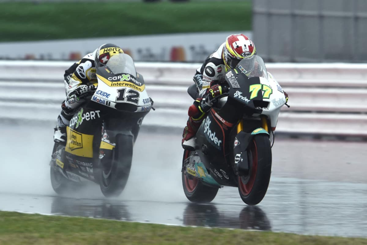 Seinen Misano-Sieg fuhr Aegerter vor Landsmann Tom Lüthi ein