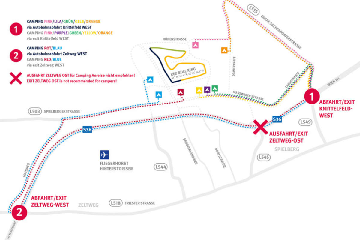 So kommen Sie zu den Campingplätzen