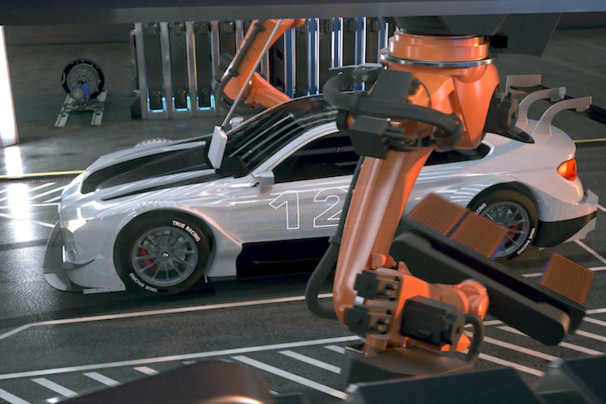 Industrieroboter wechseln Batterie oder Wasserstofftank