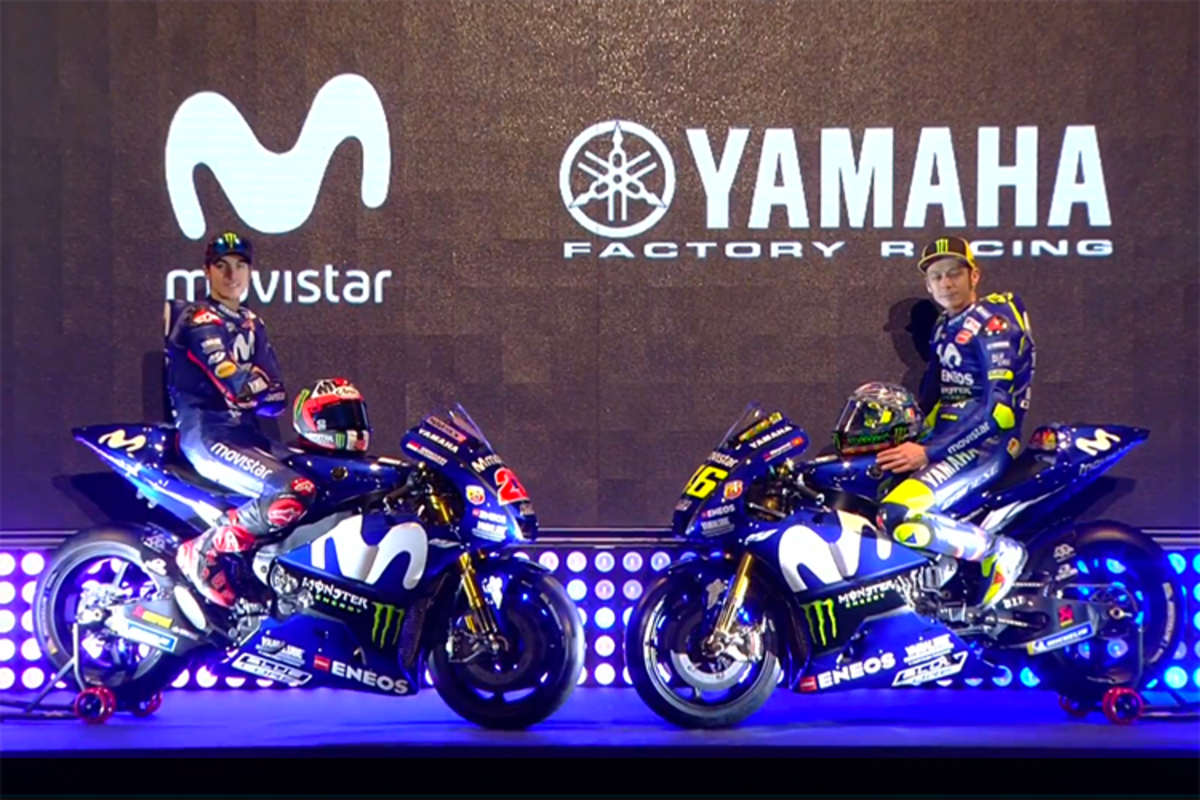 Das Movistar-M ist auf der neuen 2018-Yamaha jetzt in weisser Schrift zu sehen