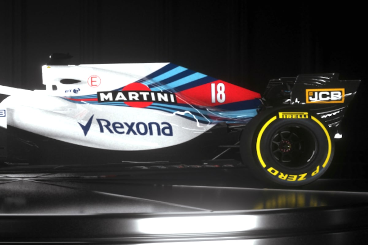 Williams nutzt den erlaubten Raum voll aus, um die aerodynamischen Vorteile einer Finne (oder Haiflosse) zu bewahren
