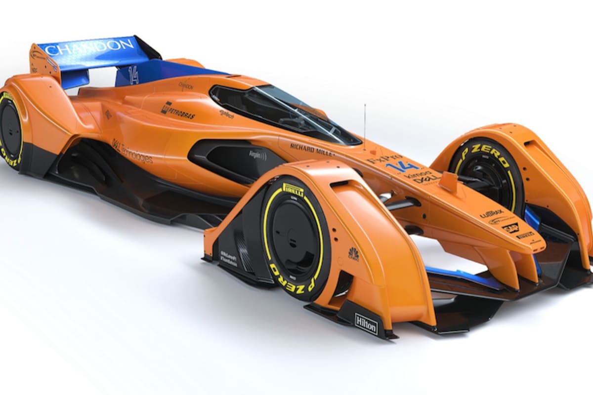 Der Fahrer nimmt in einer Kanzel à la Kampfjet Platz