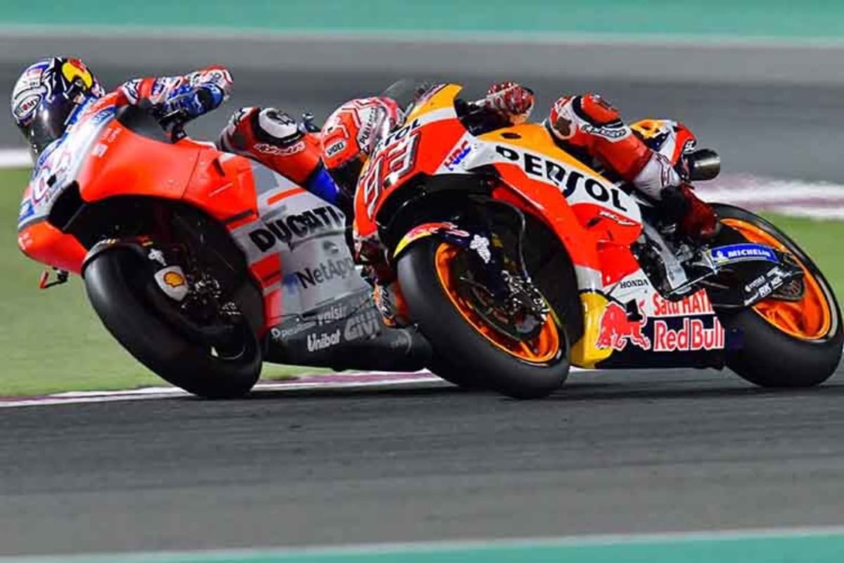 Die Ducati von Dovi ist schon vorne