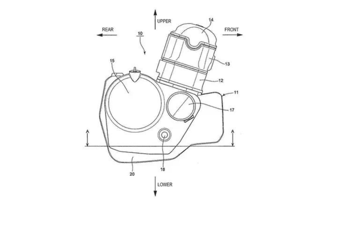Bis auf die Ausbuchtung vor der Kurbelwelle sieht der Einzylindermotor recht konventionell aus