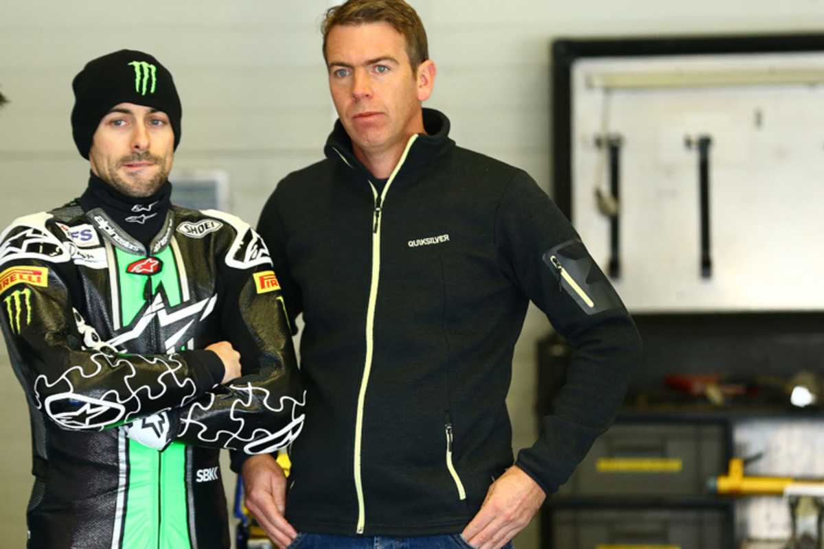 Eugene Laverty (li.) mit Crescent-Teamchef Paul Denning