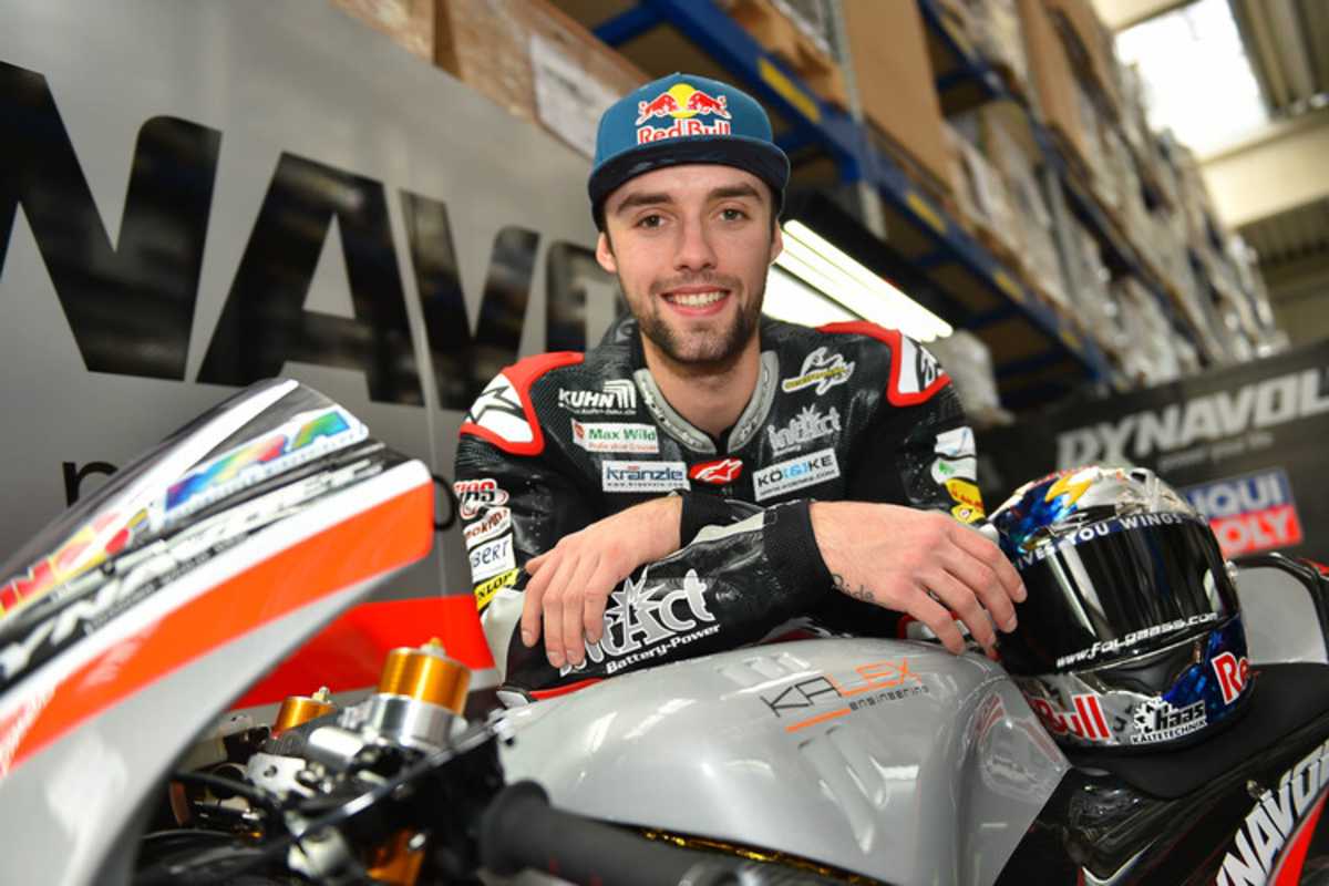 Jonas Folger gestern bei der Teamvorstellung in Memmingen