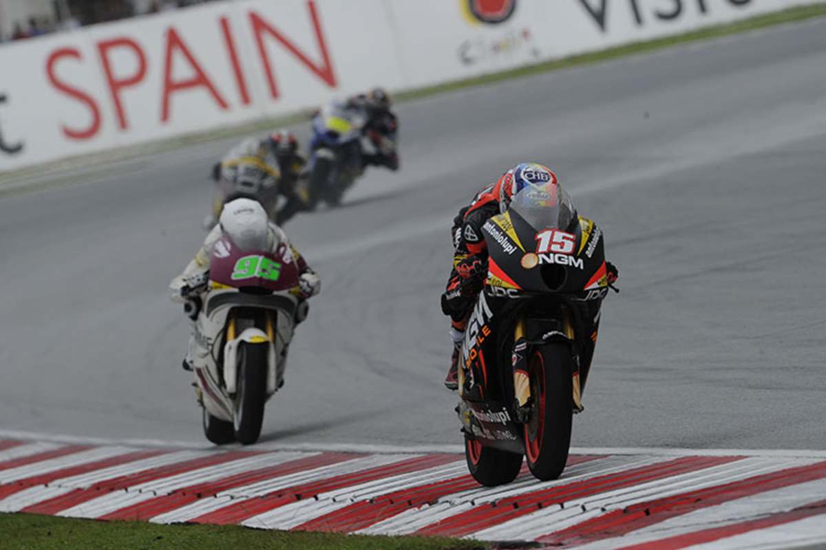 Letzter FTR-Moto2-Sieg: Alex De Angelis (15) 2012 in Sepang