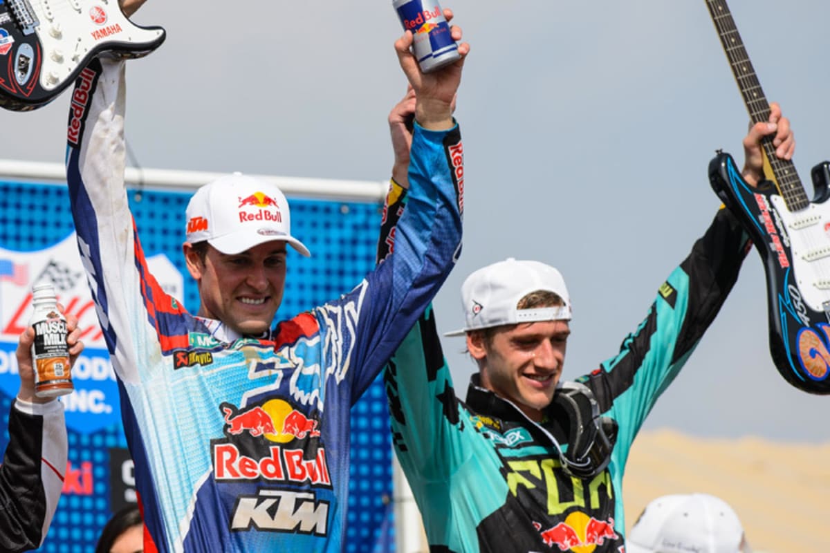 Routinier Ryan Dungey (links) und Debütant Roczen rockten die Hügel von San Bernardino