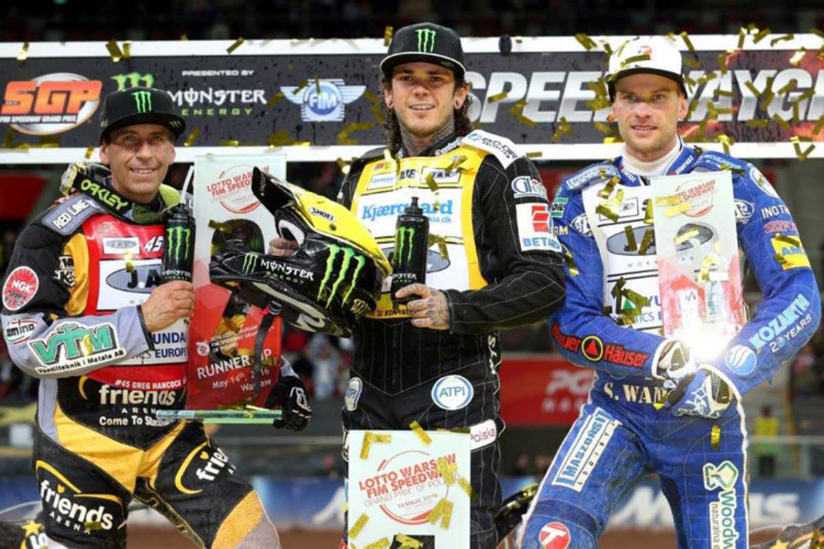Warschau-Podium: Greg Hancock, Tai Woffinden und Matej Zagar (v.l.)