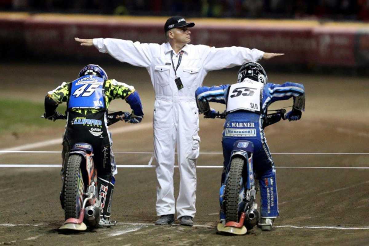 Greg Hancock (li.) fuhr den Landsberg-GP im Design von Darcy Ward