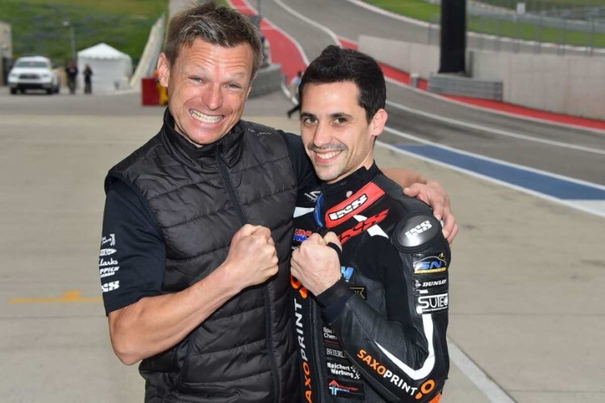 Dirk Heidolf mit Katar-Sieger Alexis Masbou