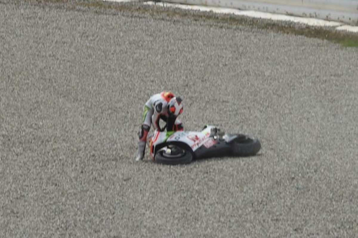 Yonny Hernandez aus dem Pramac-Team stürzte