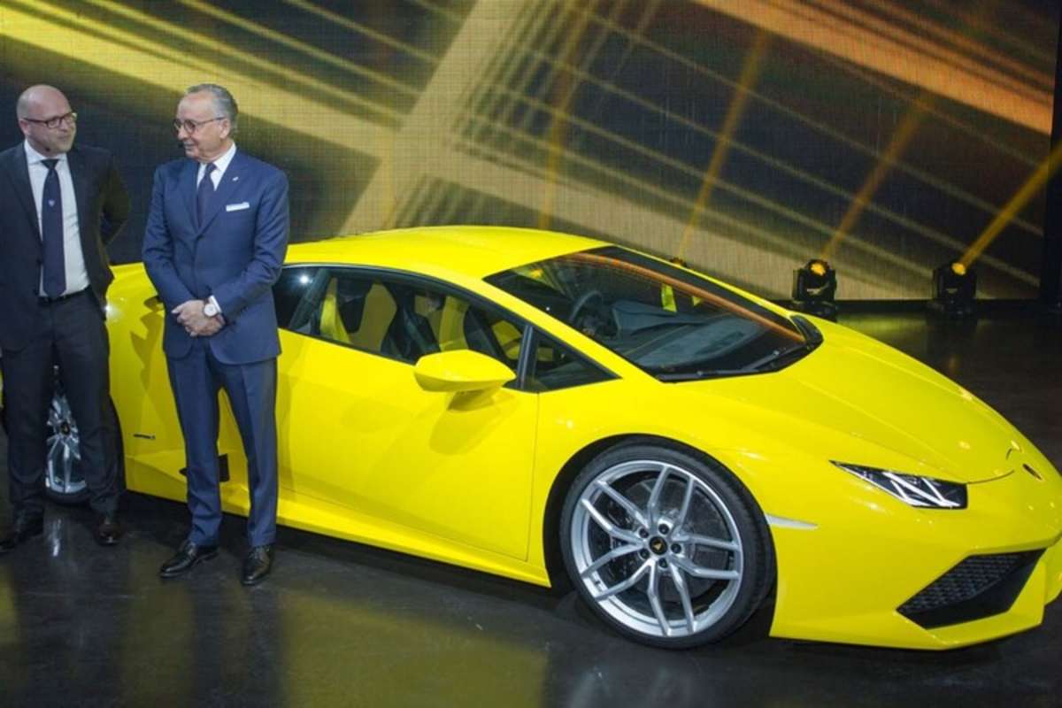 Filippo Perini (li.) und Walter da Silva mit dem neuen Huracán