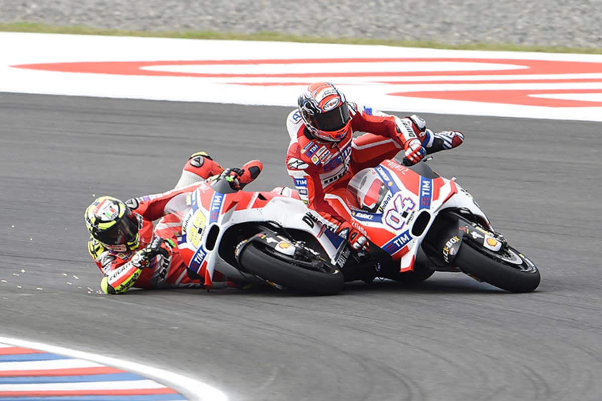 Er riss seinen Teamkollegen Andrea Dovizioso mit sich 