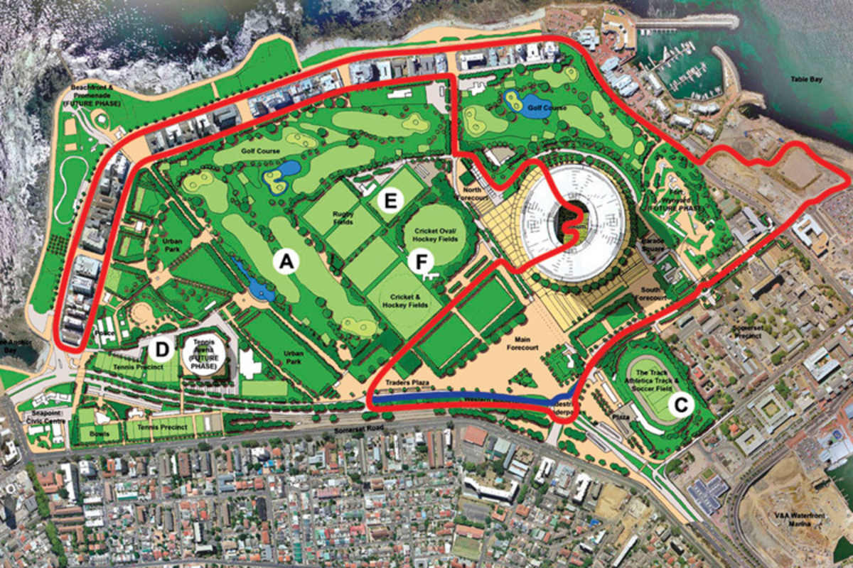 Die geplante Pistenführung, auch durchs Fussballstadion
