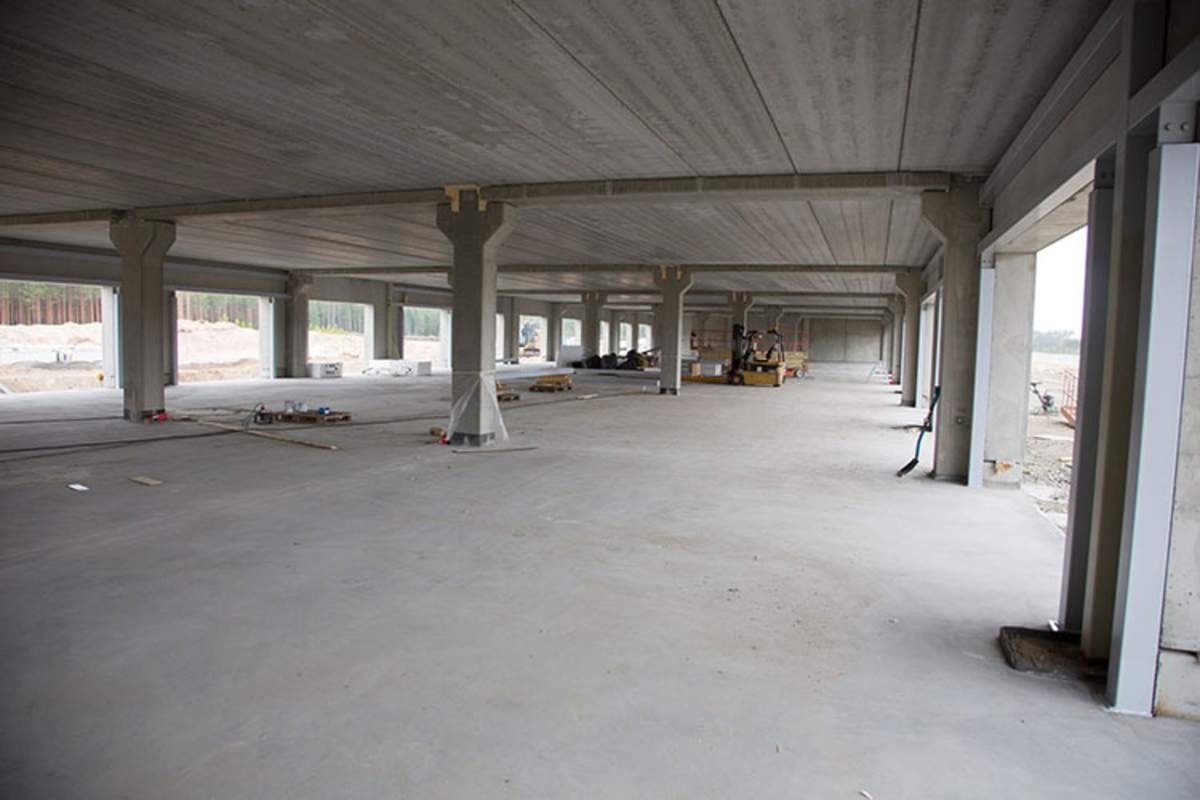 Die Boxenanlage steht noch im Rohbau