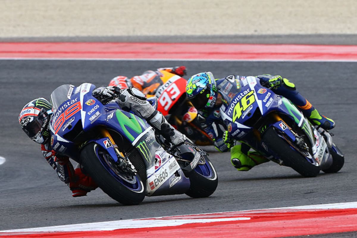 Lorenzo vor Rossi und Márquez