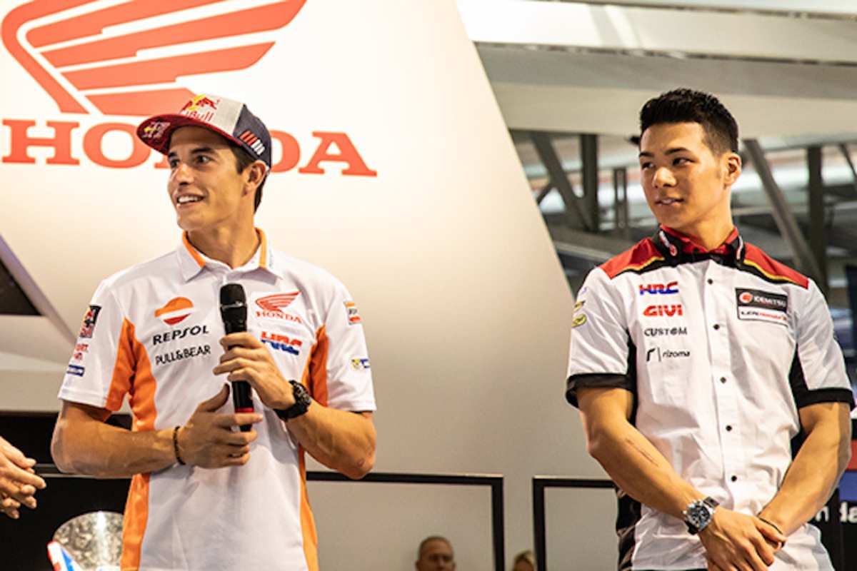 Champion Marc Márquez und Takaaki Nakagami waren in Mailand dabei