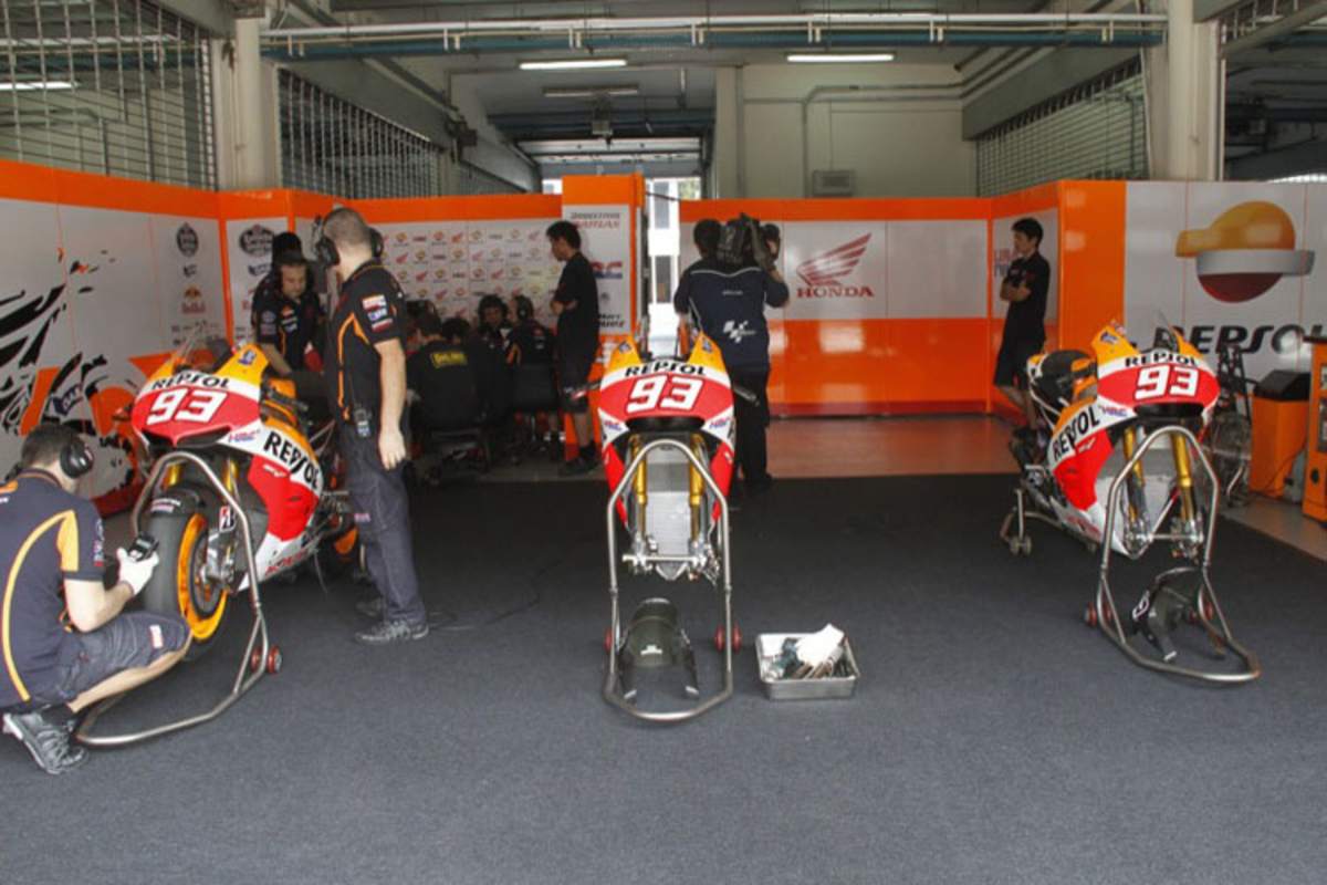 Die Box von Marc Márquez beim Sepang-Test: Mit V4-Konzept unschlagbar