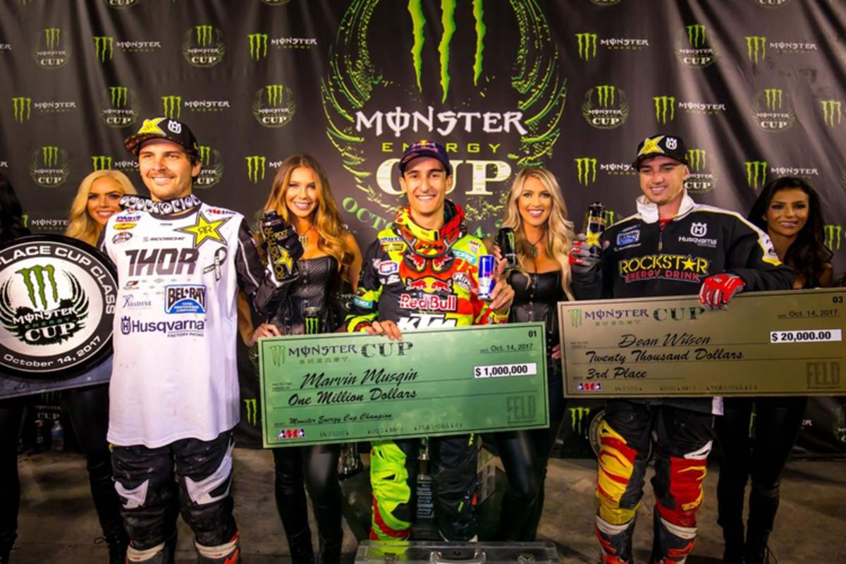 Das Podium in Las Vegas: Marvin Musquin siegt vor Jason Anderson und Dean Wilson