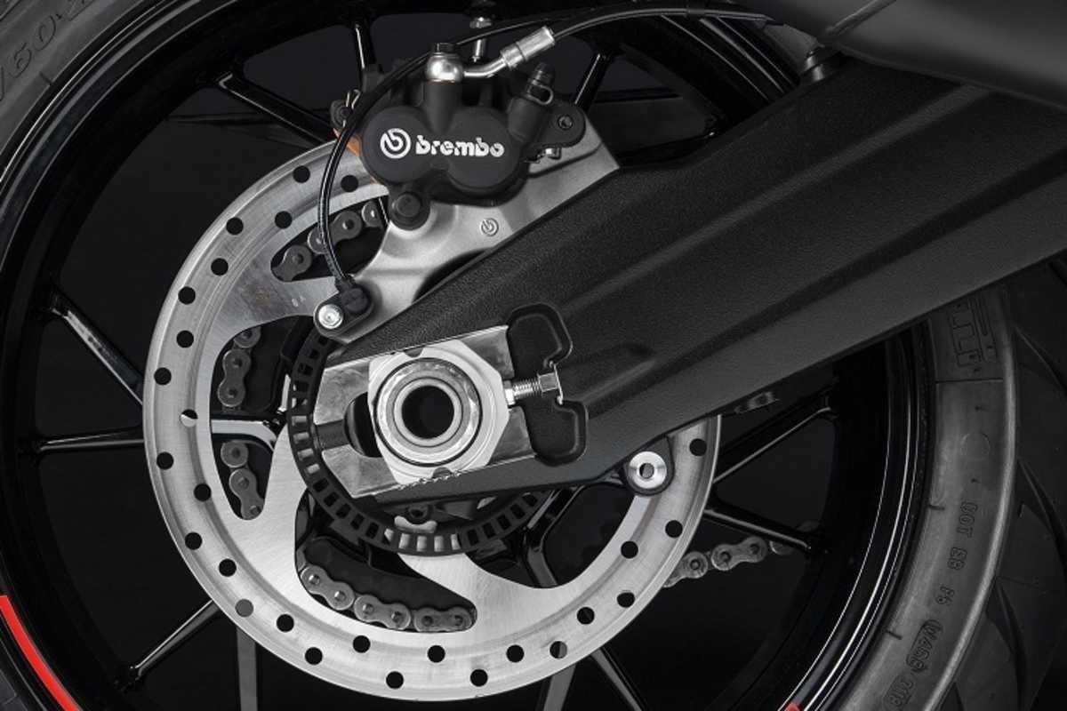 Die neue Schwinge der Multistrada 950 ist anders geformt und leichter