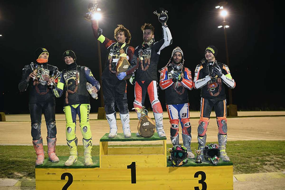 Siegerehrung: Marini/Rossi, Sieger Morbidelli/Pasini und Petrucci/Baldassarri