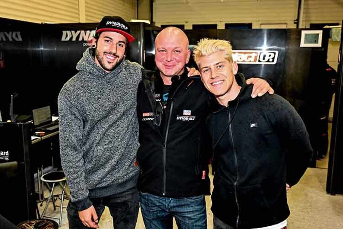 Jürgen Lingg (Mitte) mit Jesko Raffin und Marcel Schrötter