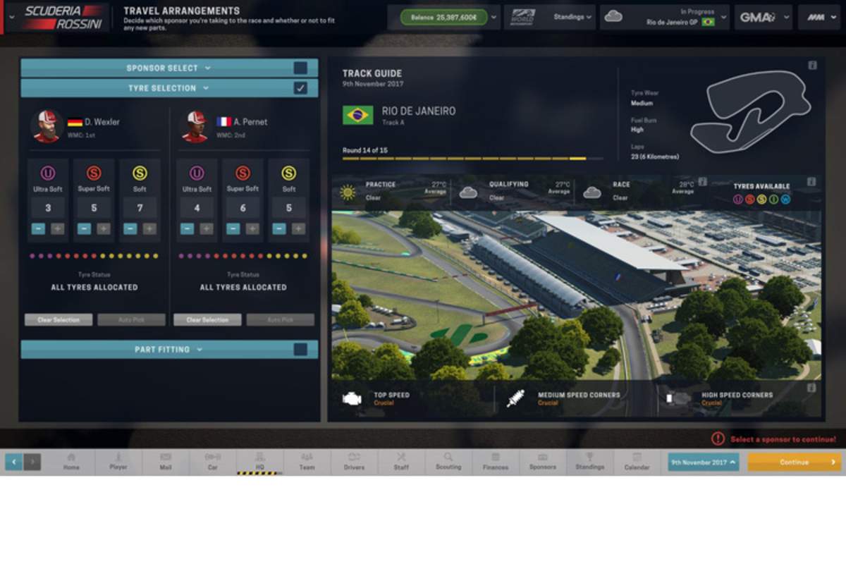 Reifenauswahl vor dem Rennwochenende