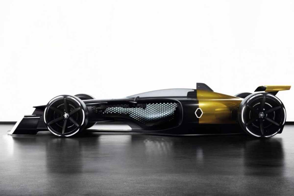 Die Studie von der Seite: dem Fahrer bei der Arbeit zusehen