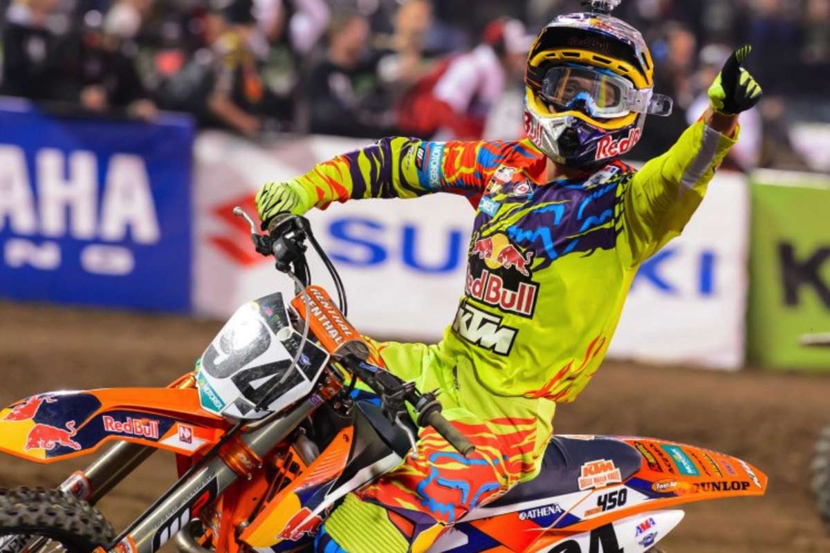 Ken Roczen siegt 2014 bei seinem ersten Rennen in der Premiumklasse 