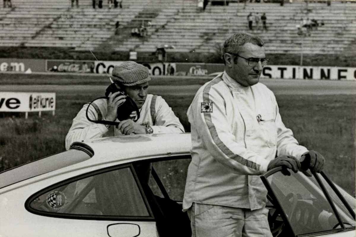 Herbert Linge mit Edi Rothenfelder am Hockenheimring