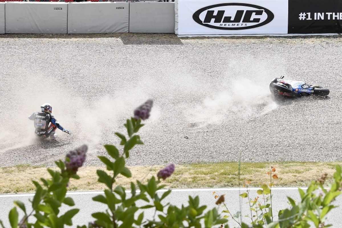 Auch Marcel Schrötter landete im Kiesbett