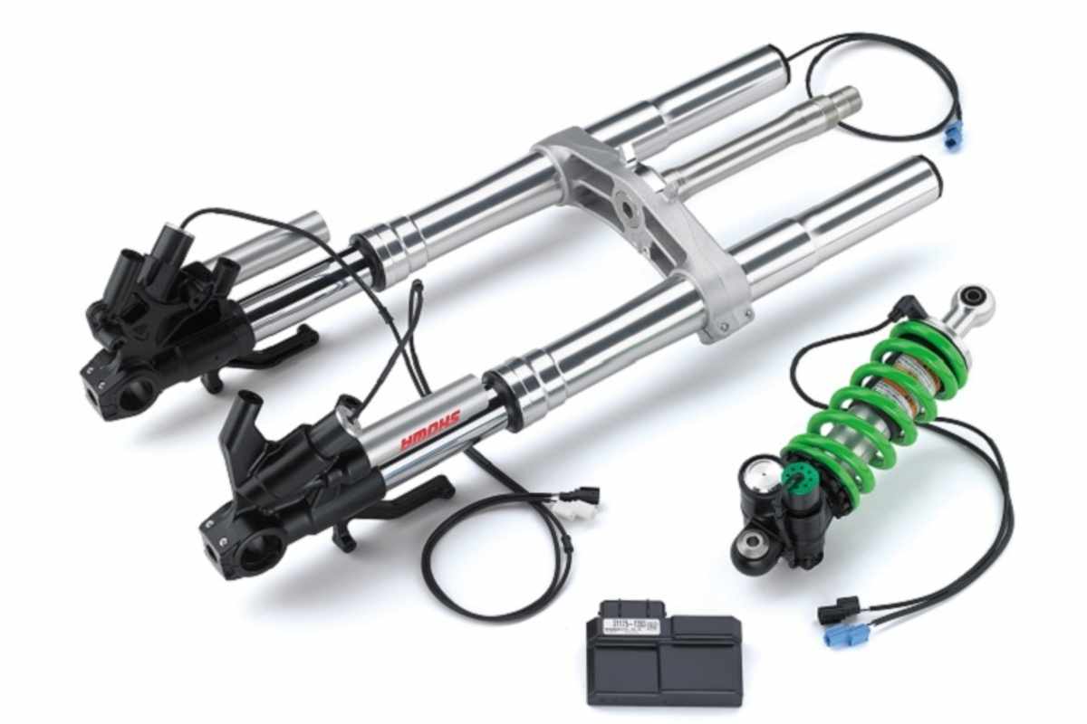 Andere Hersteller nehmen dem Innendruck des Dämpfungssystems als Parameter, Kawasaki misst zusätzlich den Dämpferhub