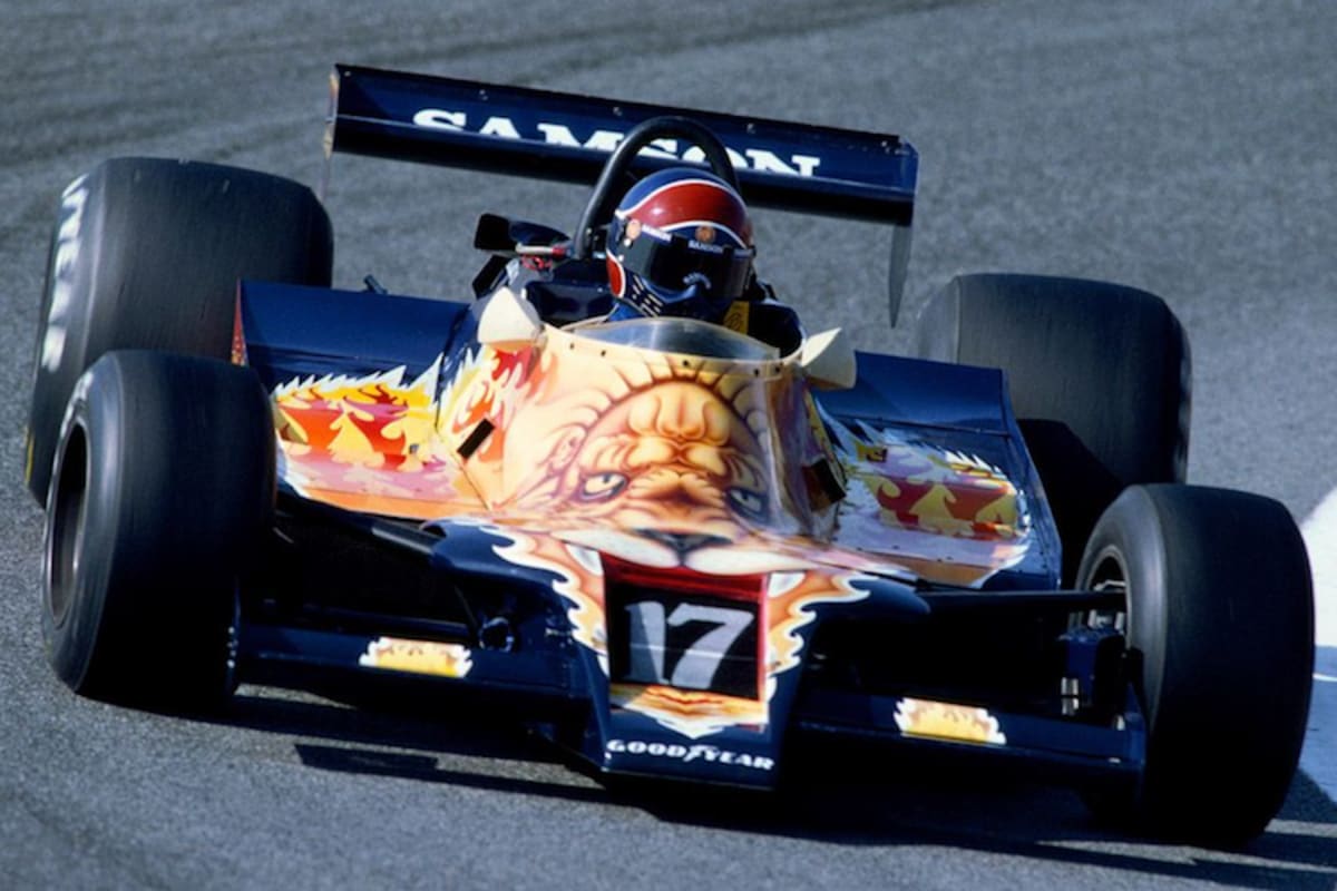 Jan Lammers 1979 mit Löwenkopf auf dem Shadow