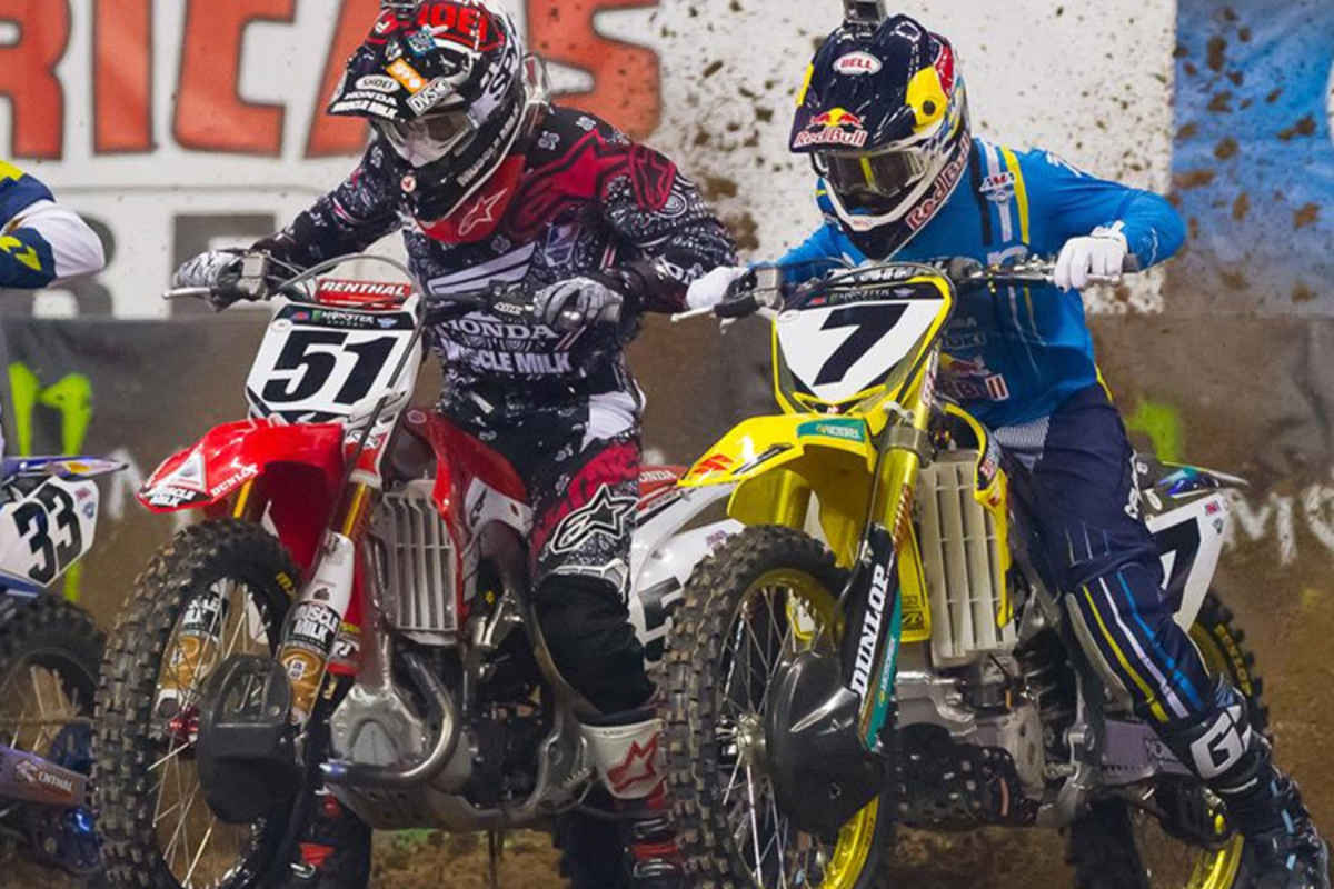 Stewart (7) und Justin Barcia (51), der Roczen in dieser Saison zweimal angriff