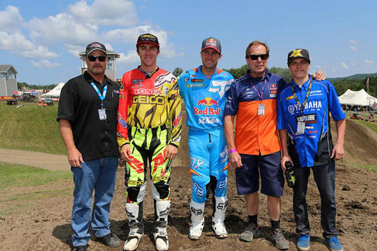 Team USA 2014: Eli Tomac, Ryan Dungey, Teamchef Roger DeCoster und Jeremy Martin