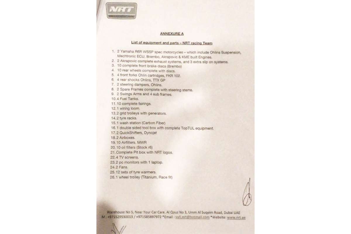 Inventarliste Material NRT Seite 1