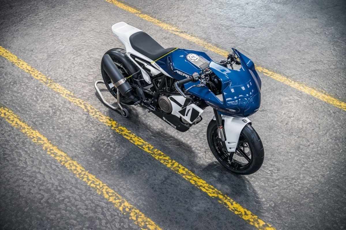 Eigenwillige Formgebungen, z. B. am vorderen Kotflügel an der Husqvarna 701 Vitpilen Aero Concept