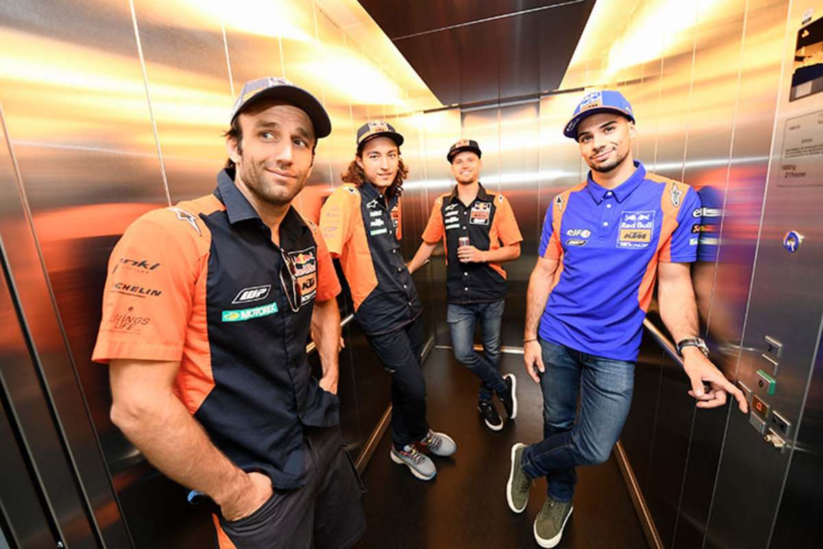 Im Lift: Zarco, Öncü, Binder und Oliveira
