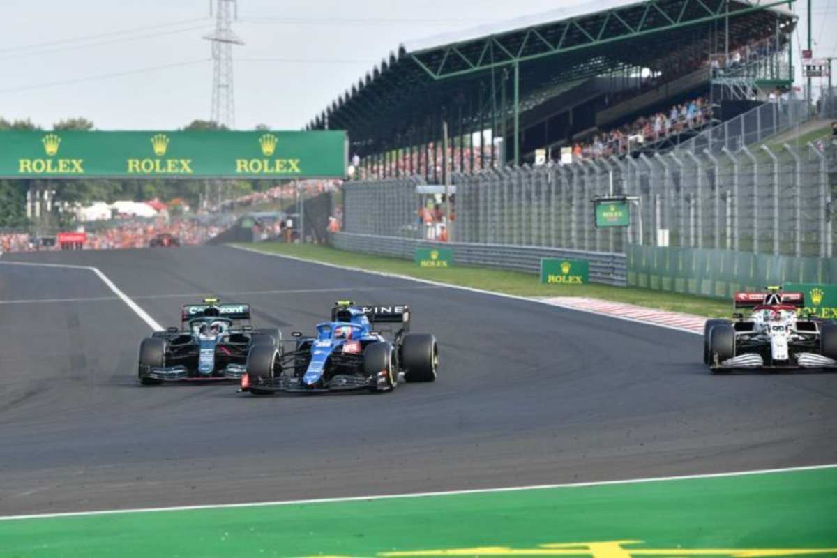Esteban Ocon vor Sebastian Vettel & Antonio Giovinazzi