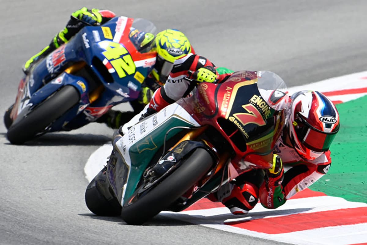 Moto2-WM: Lorenzo Baldassarri (7) vor Marcos Ramirez (42)