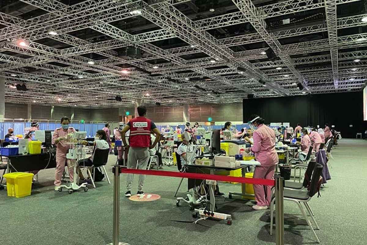 Die PCR-Teststation in Doha 2021