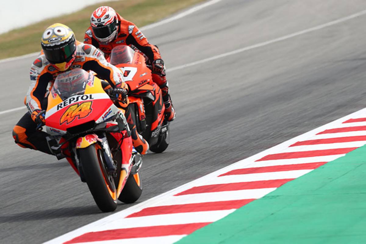 FP1 in Montmeló: Pol Espargaró (44) vor Lecuona (KTM)