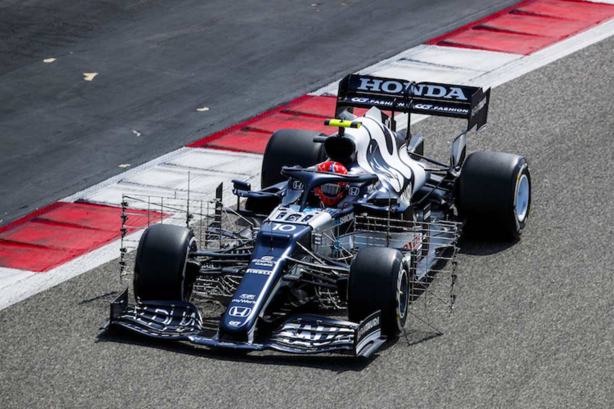 Pierre Gasly mit Messgittern am AlphaTauri-Honda